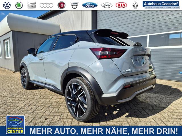 Lagerfahrzeug Nissan Juke - 1.0 DIG-T 114PS N-Design Automatik Teil-Leder Klimaautomatik Sitzheizung Lenkradheizung PDC v h R&uuml;ckf.Kamera Navi 19"LM Bluetooth Touchscreen Apple CarPlay Android Auto