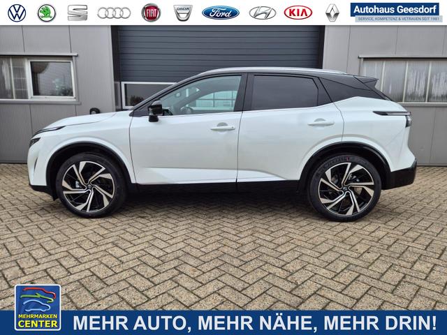Lagerfahrzeug Nissan Qashqai - 1.3 DIG-T MHEV 158 PS X-Tronic Tekna Premium Paket 20"LM Teil-Leder PanoGlasdach Klimaautomatik Sitzheizung Lenkradheizung Navi Head-Up Display elektr. Heckklappe ACC PDC v h 360&deg;Kamera DAB Bluetooth Touchscreen Apple CarPlay Android Auto