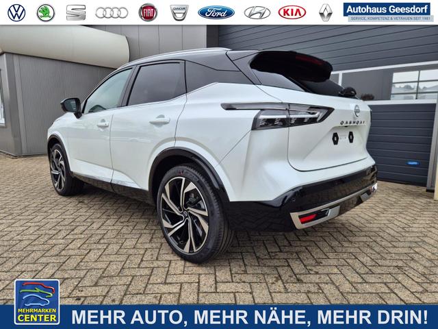 Lagerfahrzeug Nissan Qashqai - 1.3 DIG-T MHEV 158 PS X-Tronic Tekna Premium Paket 20"LM Teil-Leder PanoGlasdach Klimaautomatik Sitzheizung Lenkradheizung Navi Head-Up Display elektr. Heckklappe ACC PDC v h 360&deg;Kamera DAB Bluetooth Touchscreen Apple CarPlay Android Auto