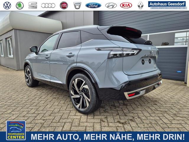 Lagerfahrzeug Nissan Qashqai - 1.3 DIG-T MHEV 158 PS X-Tronic Tekna Premium Paket 20"LM Teil-Leder PanoGlasdach Klimaautomatik Sitzheizung Lenkradheizung Navi Head-Up Display elektr. Heckklappe ACC PDC v h 360&deg;Kamera DAB Bluetooth Touchscreen Apple CarPlay Android Auto
