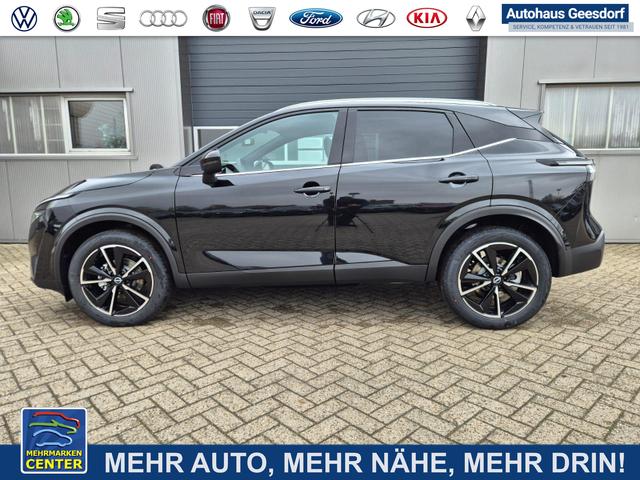 Lagerfahrzeug Nissan Qashqai - 1.3 DIG-T MHEV 158 PS X-Tronic Tekna Voll-Leder Klimaautomatik PanoGlasdach Sitzheizung Lenkradheizung Navi Head-Up Display elektr. Heckklappe ACC PDC v h 360&deg;Kamera DAB Bluetooth Touchscreen Apple CarPlay Android Auto 19"LM