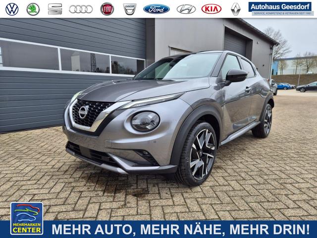 Lagerfahrzeug Nissan Juke - 1.0 DIG-T 114PS N-Design Automatik Teil-Leder Klimaautomatik Sitzheizung Lenkradheizung PDC v h R&uuml;ckf.Kamera Navi 19"LM Bluetooth Touchscreen Apple CarPlay Android Auto