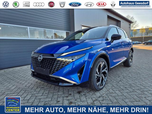 Lagerfahrzeug Nissan Qashqai - 1.3 DIG-T MHEV 158 PS X-Tronic Tekna Premium Paket 20"LM Teil-Leder PanoGlasdach Klimaautomatik Sitzheizung Lenkradheizung Navi Head-Up Display elektr. Heckklappe ACC PDC v h 360&deg;Kamera DAB Bluetooth Touchscreen Apple CarPlay Android Auto