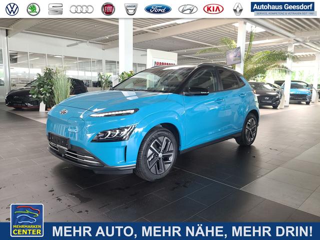 Lagerfahrzeug Hyundai KONA - Trend Elektro 100 kW (136 PS) 39,2kWh Navigations-Paket, Assistenz-Paket, Dach-Lackierung, Klimaautomatik, Radio mit DAB, Apple CarPlay, Android Auto, Bluetooth Freisprecheinrichtung, Rückfahrkamera, Lenkradheizung, Sitzheizung, Lichtsensor, Regensensor uvm.