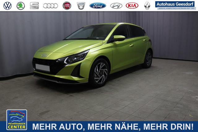 Lagerfahrzeug Hyundai i20 - Family 1.0 T-GDI 73 kW (100 PS) Navigationssystem, Klimaautomatik, Sitzheizung, Lenkradheizung, Radio mit DAB, Apple CarPlay & Android Auto, Rückfahrkamera, Einparkhilfe hinten, Lichtsensor, Spurassistent, Fernlichtassistent, Verkehrszeichenassistent uvm.