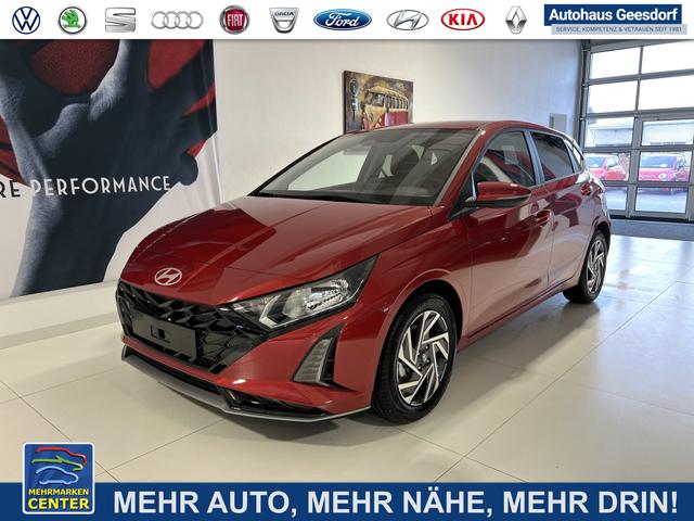 Lagerfahrzeug Hyundai i20 - Family 1.0 T-GDI 73 kW (100 PS) Navigationssystem, Klimaautomatik, Sitzheizung, Lenkradheizung, Radio mit DAB, Apple CarPlay & Android Auto, Rückfahrkamera, Einparkhilfe hinten, Lichtsensor, Spurassistent, Fernlichtassistent, Verkehrszeichenassistent uvm.