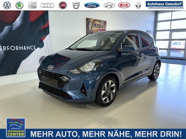 Lagerfahrzeug Hyundai i10 - GO  1.2 MT 58 kW (79 PS) Klimaautomatik, Navigationssystem, Apple CarPlay & Android Auto, Sitzheizung, Lenkradheizung, Einparkhilfe hinten, Rückfahrkamera, Privacy Glass, 15" Leichtmetallfelgen, uvm.