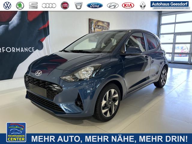 Lagerfahrzeug Hyundai i10 - GO  1.0 MT 46 kW (63 PS) 5 Jahre Herstellergarantie, Klimaautomatik, Navigationssystem, Apple CarPlay & Android Auto, Sitzheizung, Lenkradheizung, Einparkhilfe hinten, Rückfahrkamera, Privacy Glass, 15" Leichtmetallfelgen, uvm.