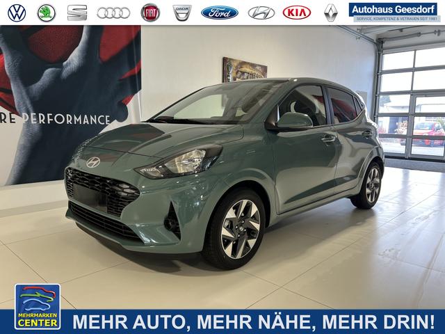 Vorlauffahrzeug Hyundai i10 - GO  1.2 MT 58 kW (79 PS) 5 Jahre Herstellergarantie, Klimaautomatik, Navigationssystem, Apple CarPlay & Android Auto, Sitzheizung, Lenkradheizung, Einparkhilfe hinten, Rückfahrkamera, Privacy Glass, 15" Leichtmetallfelgen, uvm.