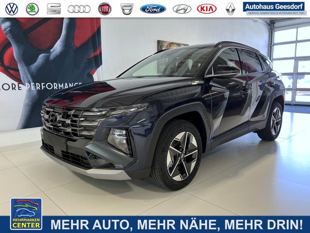 Lagerfahrzeug Hyundai TUCSON - GO  1.6 T-GDI Hybrid 4WD AT 158 kW / 215 PS Zwei-Ton-Lackierung, 2-Zonen-Klimaautomatik, Android Auto, Apple CarPlay, Voll-LED Scheinwerfer, Keyless Go, Navigationssystem, Virtual Cockpit, 18 Zoll Leichtmetallfelgen, uvm.