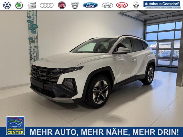 Lagerfahrzeug Hyundai TUCSON - GO 1.6 T-GDI Hybrid 2WD AT 176 kW (239 PS) 2-Zonen-Klimaautomatik, Sitzheizung, Lenkradheizung, Navigationssystem, DAB, Android Auto, Apple CarPlay, R&uuml;ckfahrkamera, Einparkhilfe vorne und hinten, 18 Zoll Leichtmetallfelgen, uvm.