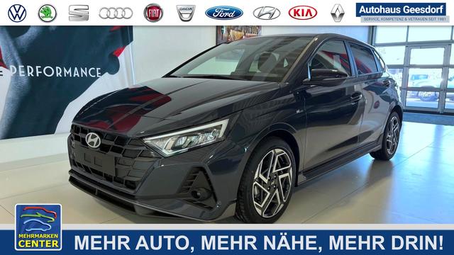 Lagerfahrzeug Hyundai i20 - N Line 1.0 T-GDI DCT 73 kW (100 PS) Induktionsladestation, Toter-Winkel-Assis. Lenkradheizung, Sitzheizung, Klimaautomatik, Android Auto, Apple CarPlay, Navigationssystem, Virtual Cockpit, Einparkhilfe v   h, R&uuml;ckfahrkamera, 17 Zoll Leichtmetallfelgen, uvm.