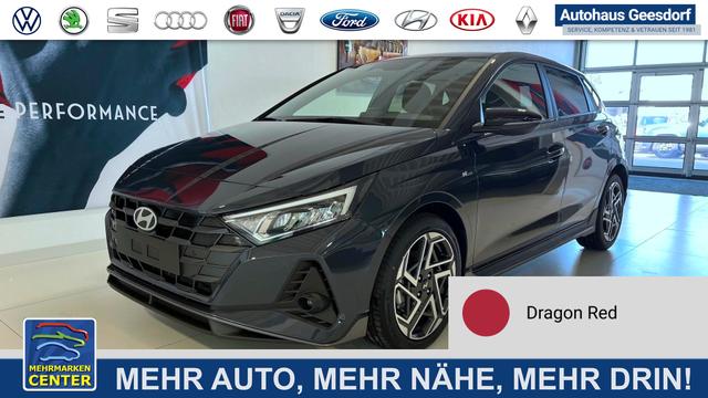 Lagerfahrzeug Hyundai i20 - N Line 1.0 T-GDI DCT 73 kW (100 PS) Induktionsladestation, Toter-Winkel-Assis. Lenkradheizung, Sitzheizung, Klimaautomatik, Android Auto, Apple CarPlay, Navigationssystem, Virtual Cockpit, Einparkhilfe v   h, R&uuml;ckfahrkamera, 17 Zoll Leichtmetallfelgen, uvm.