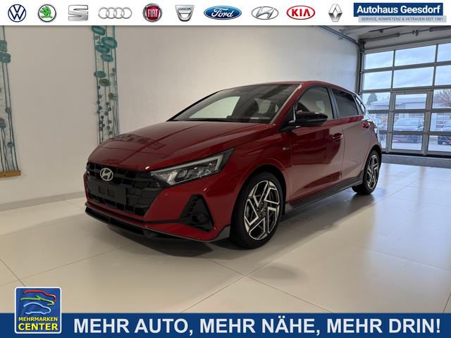Lagerfahrzeug Hyundai i20 - N Line 1.0 T-GDI DCT 73 kW (100 PS) Lenkradheizung, Sitzheizung, Klimaautomatik, DAB, Android Auto, Apple CarPlay, Navigationssystem, Virtual Cockpit, Einparkhilfe vorne und hinten, R&uuml;ckfahrkamera, 17 Zoll Leichtmetallfelgen, uvm.