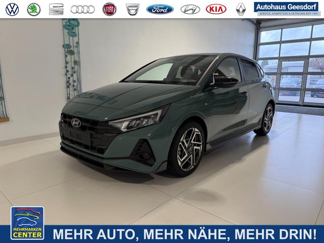 Lagerfahrzeug Hyundai i20 - N Line 1.0 T-GDI DCT 73 kW (100 PS) Induktionsladestation, Toter-Winkel-Assis. Lenkradheizung, Sitzheizung, Klimaautomatik, Android Auto, Apple CarPlay, Navigationssystem, Virtual Cockpit, Einparkhilfe v   h, R&uuml;ckfahrkamera, 17 Zoll Leichtmetallfelgen, uvm.