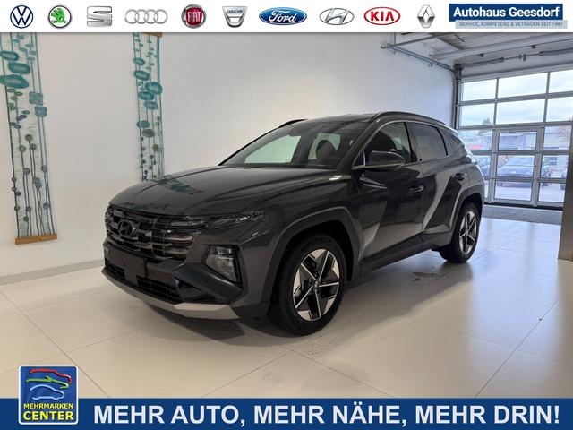Lagerfahrzeug Hyundai TUCSON - GO  1.6 T-GDI 2WD DCT 110 kW (150 PS) 2-Zonen-Klimaautomatik, Sitzheizung, Lenkradheizung, Navigationssystem, DAB, Android Auto, Apple CarPlay, R&uuml;ckfahrkamera, Einparkhilfe vorne und hinten, 18 Zoll Leichtmetallfelgen, uvm.