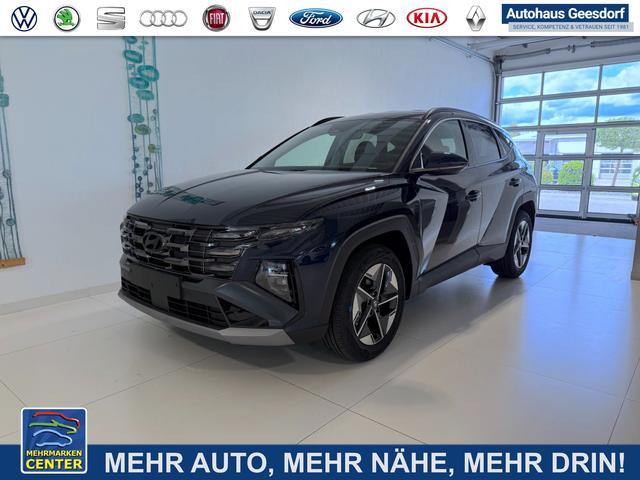 Lagerfahrzeug Hyundai TUCSON - GO  1.6 T-GDI 2WD DCT 110 kW (150 PS) 2-Zonen-Klimaautomatik, Sitzheizung, Lenkradheizung, Navigationssystem, DAB, Android Auto, Apple CarPlay, R&uuml;ckfahrkamera, Einparkhilfe vorne und hinten, 18 Zoll Leichtmetallfelgen, uvm.