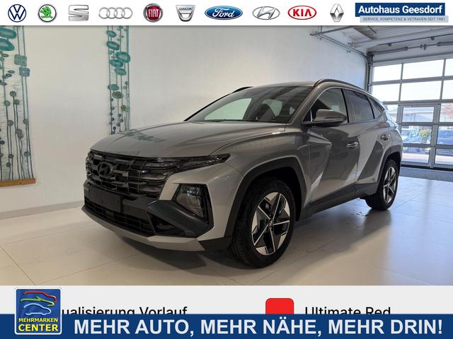 Lagerfahrzeug Hyundai TUCSON - GO 1.6 T-GDI 4WD DCT 132 kW (179 PS) 2-Zonen-Klimaautomatik, Sitzheizung, Lenkradheizung, Navigationssystem, DAB, Android Auto, Apple CarPlay, R&uuml;ckfahrkamera, Einparkhilfe vorne und hinten, 18 Zoll Leichtmetallfelgen, uvm.