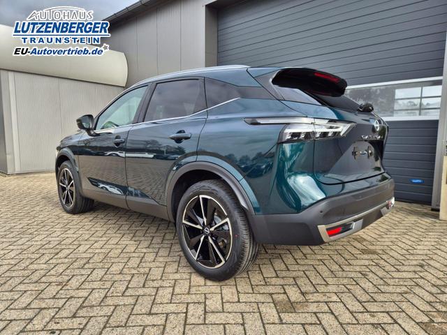 Nissan Qashqai 1.3 DIG-T MHEV 158 PS X-Tronic Tekna Voll-Leder Klimaautomatik PanoGlasdach Sitzheizung Lenkradheizung Navi Head-Up Display elektr. Heckklappe ACC PDC v+h 360&deg;Kamera DAB Bluetooth Touchscreen Apple CarPlay Android Auto 19"LM 