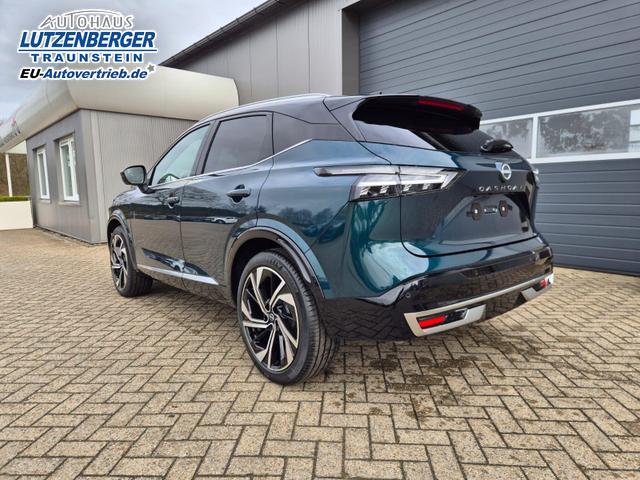Nissan Qashqai 1.3 DIG-T MHEV 158 PS X-Tronic Tekna Premium Paket 20"LM Teil-Leder PanoGlasdach Klimaautomatik Sitzheizung Lenkradheizung Navi Head-Up Display elektr. Heckklappe ACC PDC v+h 360&deg;Kamera DAB Bluetooth Touchscreen Apple CarPlay Android Auto 