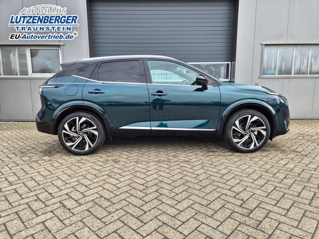 Nissan Qashqai 1.3 DIG-T MHEV 158 PS X-Tronic Tekna Premium Paket 20"LM Teil-Leder PanoGlasdach Klimaautomatik Sitzheizung Lenkradheizung Navi Head-Up Display elektr. Heckklappe ACC PDC v+h 360&deg;Kamera DAB Bluetooth Touchscreen Apple CarPlay Android Auto 