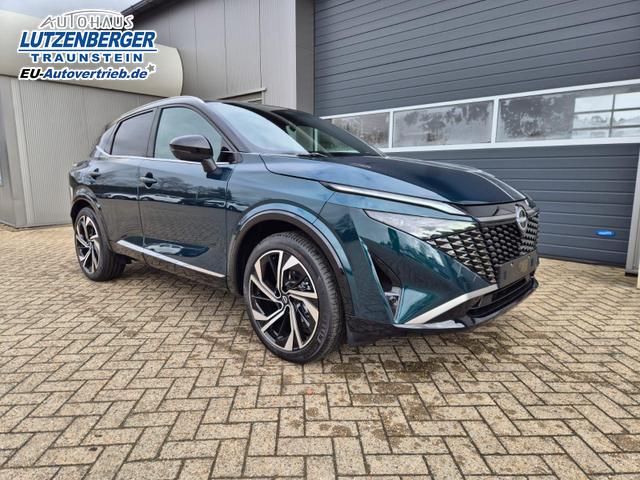 Nissan Qashqai 1.3 DIG-T MHEV 158 PS X-Tronic Tekna Premium Paket 20"LM Teil-Leder PanoGlasdach Klimaautomatik Sitzheizung Lenkradheizung Navi Head-Up Display elektr. Heckklappe ACC PDC v+h 360&deg;Kamera DAB Bluetooth Touchscreen Apple CarPlay Android Auto 