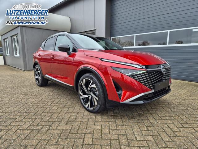 Nissan Qashqai 1.3 DIG-T MHEV 158 PS X-Tronic Tekna Premium Paket 20"LM Teil-Leder PanoGlasdach Klimaautomatik Sitzheizung Lenkradheizung Navi Head-Up Display elektr. Heckklappe ACC PDC v+h 360&deg;Kamera DAB Bluetooth Touchscreen Apple CarPlay Android Auto 