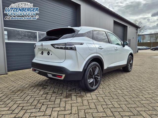 Nissan Qashqai 1.3 DIG-T MHEV 140PS Tekna Voll-Leder Klimaautomatik PanoGlasdach Sitzheizung Lenkradheizung Navi Head-Up Display elektr. Heckklappe ACC PDC v+h 360&deg;Kamera DAB Bluetooth Touchscreen Apple CarPlay Android Auto 19"LM 