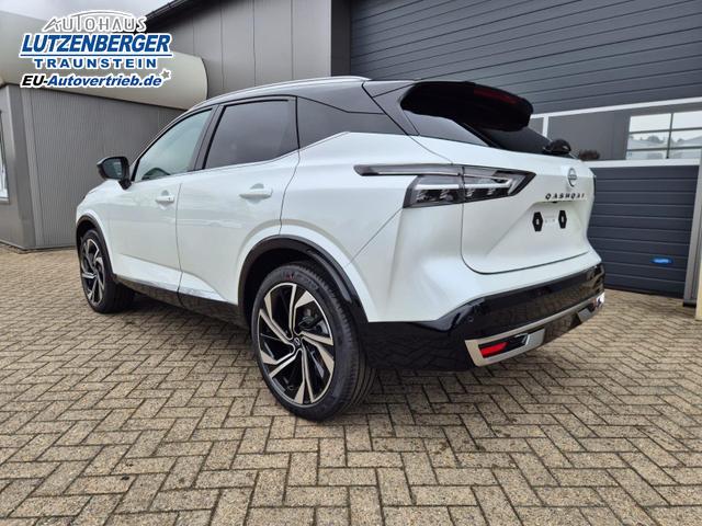 Nissan Qashqai 1.3 DIG-T MHEV 158 PS X-Tronic Tekna Premium Paket 20"LM Teil-Leder PanoGlasdach Klimaautomatik Sitzheizung Lenkradheizung Navi Head-Up Display elektr. Heckklappe ACC PDC v+h 360&deg;Kamera DAB Bluetooth Touchscreen Apple CarPlay Android Auto 