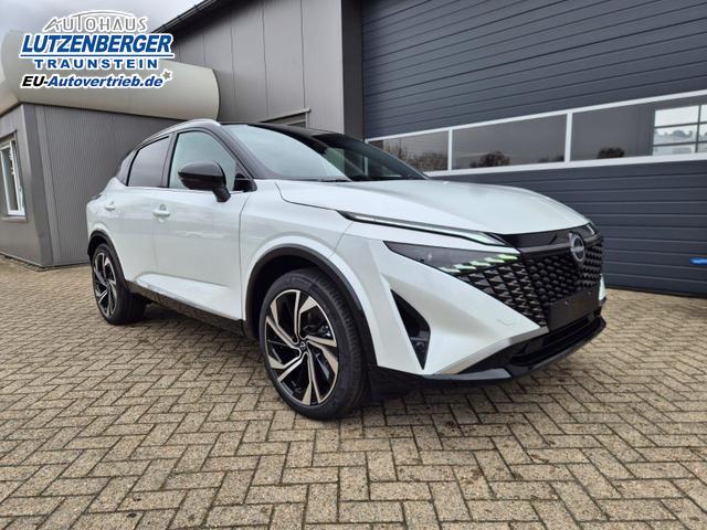 Nissan Qashqai 1.3 DIG-T MHEV 158 PS X-Tronic Tekna Premium Paket 20"LM Teil-Leder PanoGlasdach Klimaautomatik Sitzheizung Lenkradheizung Navi Head-Up Display elektr. Heckklappe ACC PDC v+h 360&deg;Kamera DAB Bluetooth Touchscreen Apple CarPlay Android Auto 