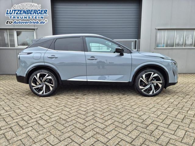Nissan Qashqai 1.3 DIG-T MHEV 158 PS X-Tronic Tekna Premium Paket 20"LM Teil-Leder PanoGlasdach Klimaautomatik Sitzheizung Lenkradheizung Navi Head-Up Display elektr. Heckklappe ACC PDC v+h 360&deg;Kamera DAB Bluetooth Touchscreen Apple CarPlay Android Auto 