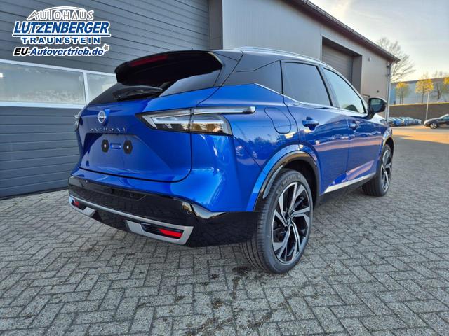 Nissan Qashqai 1.3 DIG-T MHEV 158 PS X-Tronic Tekna Premium Paket 20"LM Teil-Leder PanoGlasdach Klimaautomatik Sitzheizung Lenkradheizung Navi Head-Up Display elektr. Heckklappe ACC PDC v+h 360&deg;Kamera DAB Bluetooth Touchscreen Apple CarPlay Android Auto 
