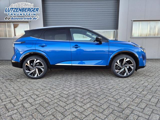 Nissan Qashqai 1.3 DIG-T MHEV 158 PS X-Tronic Tekna Premium Paket 20"LM Teil-Leder PanoGlasdach Klimaautomatik Sitzheizung Lenkradheizung Navi Head-Up Display elektr. Heckklappe ACC PDC v+h 360&deg;Kamera DAB Bluetooth Touchscreen Apple CarPlay Android Auto 