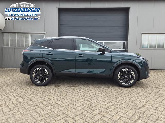 Nissan Qashqai 1.3 DIG-T MHEV 158 PS X-Tronic N-Connecta Teil-Leder PanoGlasdach Klimaautomatik Sitzheizung Lenkradheizung Navi ACC PDC v+h 360&deg;Kamera DAB Bluetooth Touchscreen Apple CarPlay Android Auto 18"LM 
