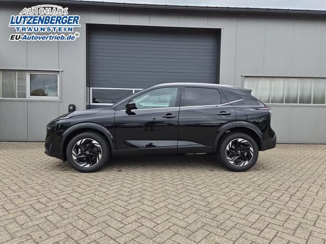 Nissan Qashqai 1.3 DIG-T MHEV 158 PS X-Tronic N-Connecta Teil-Leder PanoGlasdach Klimaautomatik Sitzheizung Lenkradheizung Navi ACC PDC v+h 360&deg;Kamera DAB Bluetooth Touchscreen Apple CarPlay Android Auto 18"LM 