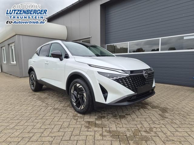 Nissan Qashqai 1.3 DIG-T MHEV 158 PS X-Tronic N-Connecta Teil-Leder PanoGlasdach Klimaautomatik Sitzheizung Lenkradheizung Navi ACC PDC v+h 360&deg;Kamera DAB Bluetooth Touchscreen Apple CarPlay Android Auto 18"LM 