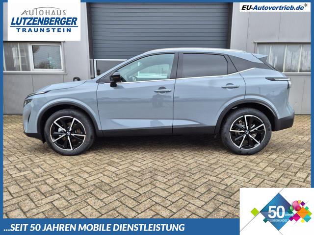Nissan Qashqai - 1.3 DIG-T MHEV 158 PS X-Tronic Tekna Voll-Leder Klimaautomatik PanoGlasdach Sitzheizung Lenkradheizung Navi Head-Up Display elektr. Heckklappe ACC PDC v+h 360&deg;Kamera DAB Bluetooth Touchscreen Apple CarPlay Android Auto 19"LM