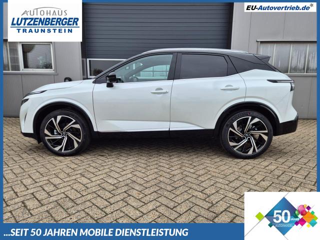 Nissan Qashqai - 1.3 DIG-T MHEV 158 PS X-Tronic Tekna Premium Paket 20"LM Teil-Leder PanoGlasdach Klimaautomatik Sitzheizung Lenkradheizung Navi Head-Up Display elektr. Heckklappe ACC PDC v+h 360&deg;Kamera DAB Bluetooth Touchscreen Apple CarPlay Android Auto