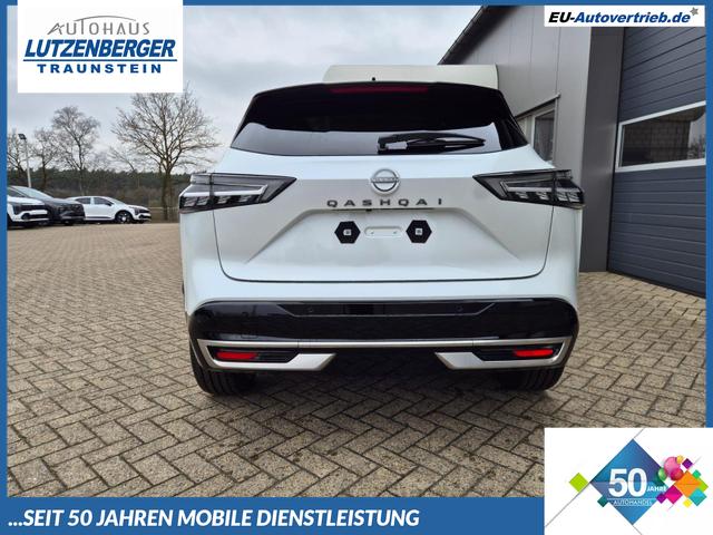 Nissan Qashqai - 1.3 DIG-T MHEV 158 PS X-Tronic Tekna Premium Paket 20"LM Teil-Leder PanoGlasdach Klimaautomatik Sitzheizung Lenkradheizung Navi Head-Up Display elektr. Heckklappe ACC PDC v+h 360&deg;Kamera DAB Bluetooth Touchscreen Apple CarPlay Android Auto