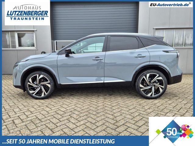 Nissan Qashqai - 1.3 DIG-T MHEV 158 PS X-Tronic Tekna Premium Paket 20"LM Teil-Leder PanoGlasdach Klimaautomatik Sitzheizung Lenkradheizung Navi Head-Up Display elektr. Heckklappe ACC PDC v+h 360&deg;Kamera DAB Bluetooth Touchscreen Apple CarPlay Android Auto