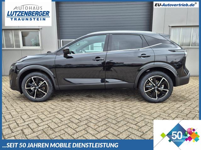 Nissan Qashqai - 1.3 DIG-T MHEV 158 PS X-Tronic Tekna Voll-Leder Klimaautomatik PanoGlasdach Sitzheizung Lenkradheizung Navi Head-Up Display elektr. Heckklappe ACC PDC v+h 360&deg;Kamera DAB Bluetooth Touchscreen Apple CarPlay Android Auto 19"LM