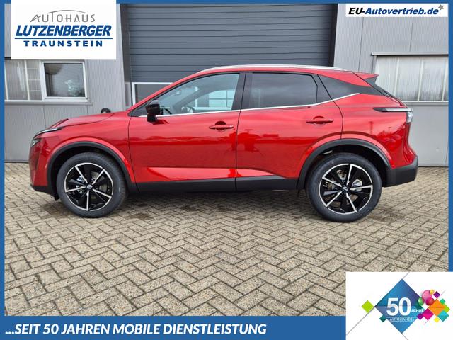 Nissan Qashqai - 1.3 DIG-T MHEV 158 PS X-Tronic Tekna Voll-Leder Klimaautomatik PanoGlasdach Sitzheizung Lenkradheizung Navi Head-Up Display elektr. Heckklappe ACC PDC v+h 360&deg;Kamera DAB Bluetooth Touchscreen Apple CarPlay Android Auto 19"LM