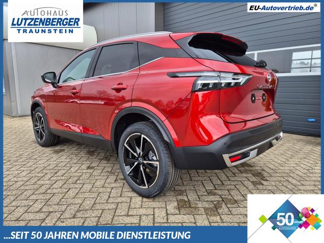 Nissan Qashqai - 1.3 DIG-T MHEV 158 PS X-Tronic Tekna Voll-Leder Klimaautomatik PanoGlasdach Sitzheizung Lenkradheizung Navi Head-Up Display elektr. Heckklappe ACC PDC v+h 360&deg;Kamera DAB Bluetooth Touchscreen Apple CarPlay Android Auto 19"LM