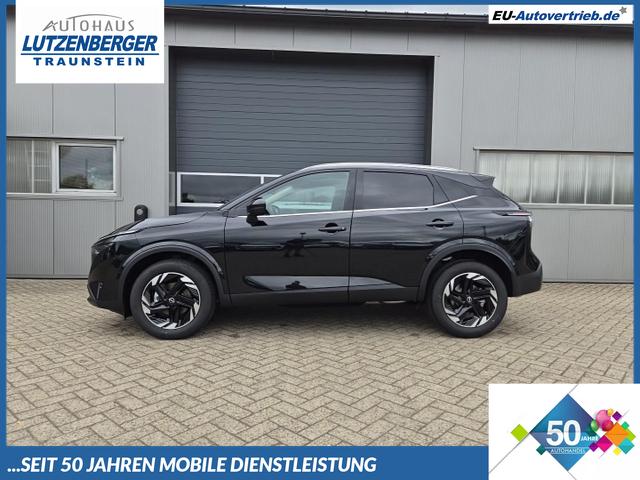 Nissan Qashqai - 1.3 DIG-T MHEV 158 PS X-Tronic N-Connecta Teil-Leder PanoGlasdach Klimaautomatik Sitzheizung Lenkradheizung Navi ACC PDC v+h 360&deg;Kamera DAB Bluetooth Touchscreen Apple CarPlay Android Auto 18"LM
