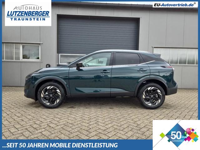 Nissan Qashqai - 1.3 DIG-T MHEV 158 PS X-Tronic N-Connecta Teil-Leder PanoGlasdach Klimaautomatik Sitzheizung Lenkradheizung Navi ACC PDC v+h 360&deg;Kamera DAB Bluetooth Touchscreen Apple CarPlay Android Auto 18"LM