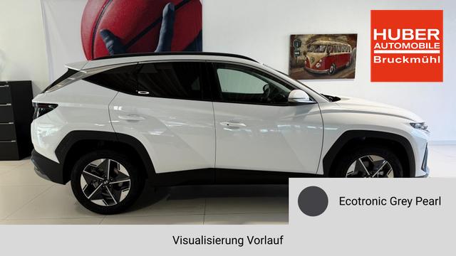 Hyundai TUCSON GO 1.6 T-GDI 48V 2WD DCT 117 kW (160 PS) Lenkradheizung, Sitzheizung, 2-Zonen-Klimaautomatik, Navigationssystem, Android Auto, Apple CarPlay, Induktive Ladestation, Radio, DAB, Smart-Key, Privacy Glass, Rückfahrkamera, 18 Zoll Leichtmetallfelgen, uvm. 