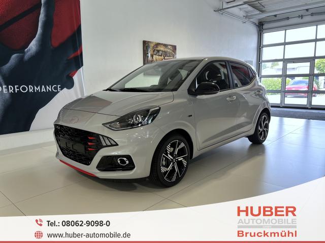 Hyundai i10 - N Line 1.0 T-GDI 66 kW (90 PS) NLine-Interieur-Paket, Lenkradheizung, Sitzheizung, Klimaautomatik, Radio, DAB, Apple CarPlay, Android Auto, Navigationssystem, Rückfahrkamera, Verkehrszeichenerkennung, Tempomat, 16 Zoll Leichtmetallfelgen, uvm.