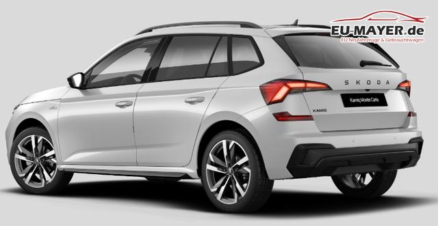 Skoda Kamiq Monte Carlo 1.5 TSI 150PS DSG, 5J GARANTIE, 18"ALU, METALLIC, ELE. HECKKLAPPE, ANH&Auml;NGERKUPPLUNG, BEH. FRONTSCHEIBE, MATRIX-LED, PANORAMADACH, Sitzheizung, Lenkradhzg, Ladeboden, ACC, SIDE Assist, Virtual Cockpit 10", Parksensoren, Kamera, KESSY, Privacy, Climatronic 