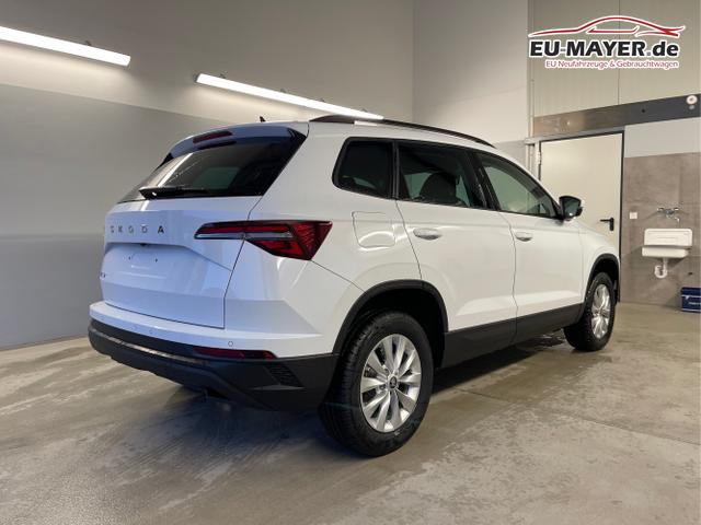 Skoda / Karoq / Wei&szlig; / / / 150PS DSG AHK+Kamera+ACC+Kessy+Kamera+ParkPilot vo+hi+App