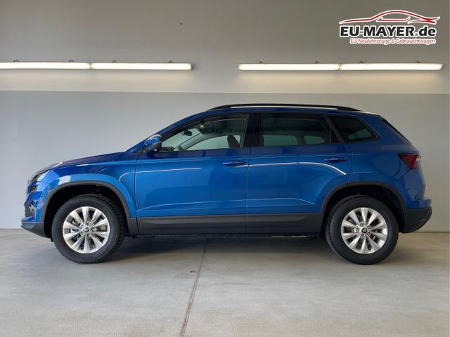 Skoda / Karoq / Blau / / / 150PS DSG AHK+Kamera+ACC+Kessy+Kamera+ParkPilot vo+hi+App